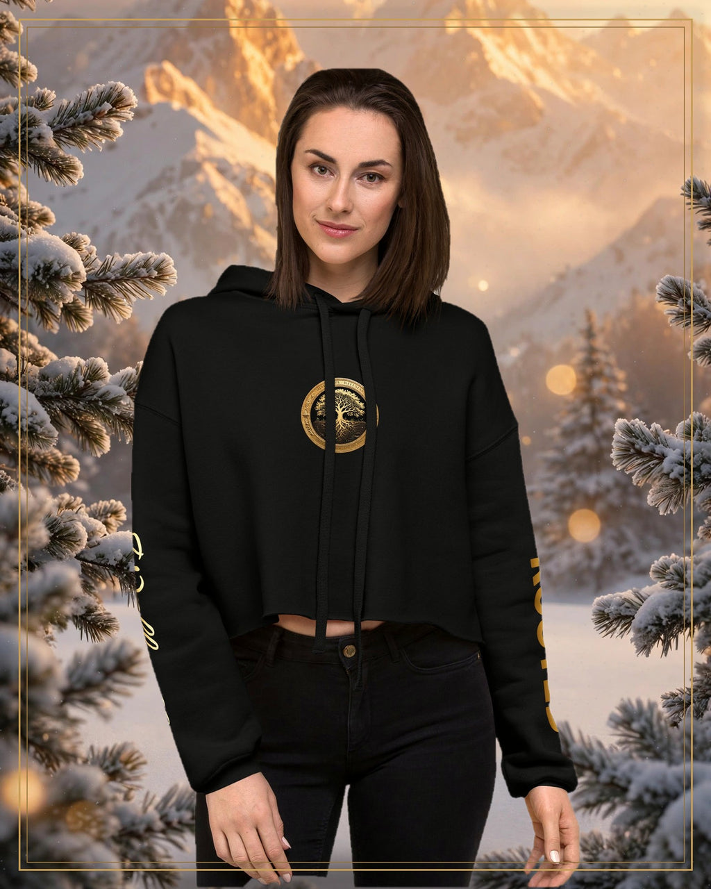 Winter-treated gallery frame — Rooted Goods — Women's Cropped Hoodie