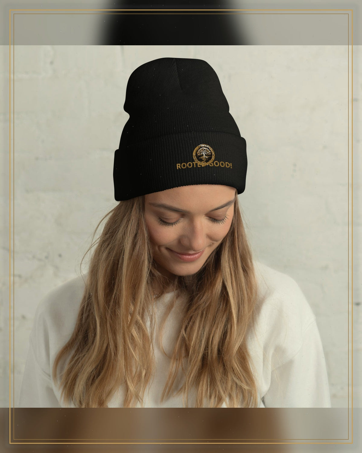 Winter-treated gallery frame — Rooted Goods Knit Beanie