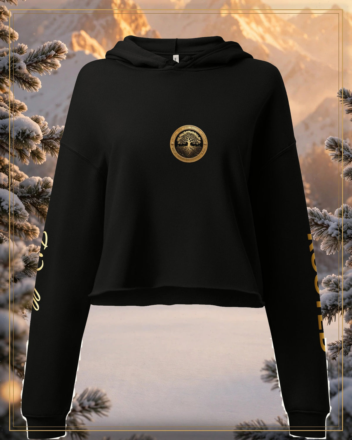 Winter-treated gallery frame — Rooted Goods — Women's Cropped Hoodie