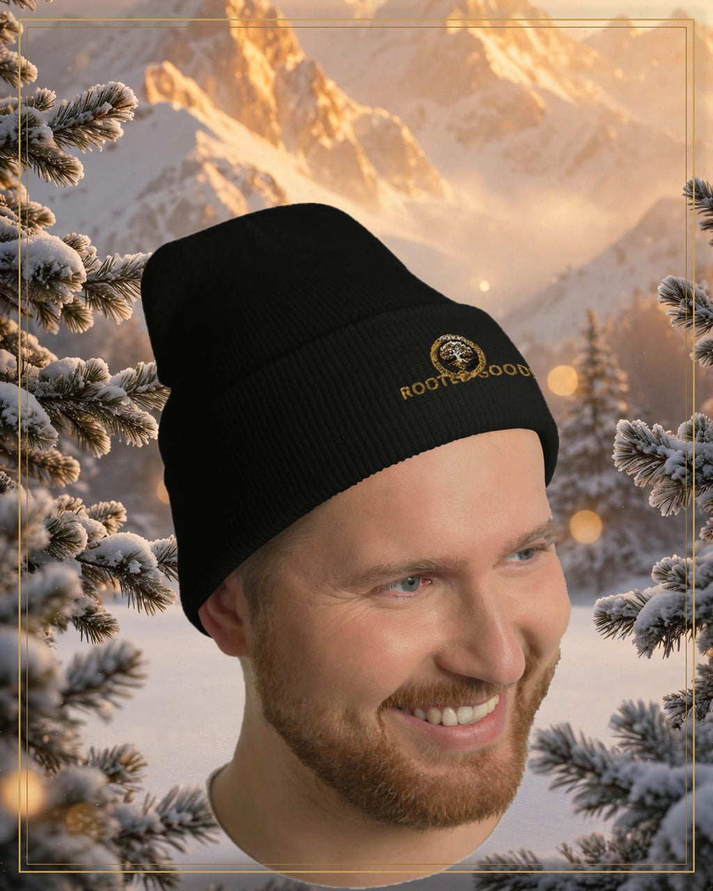 Winter-treated gallery frame — Rooted Goods Knit Beanie