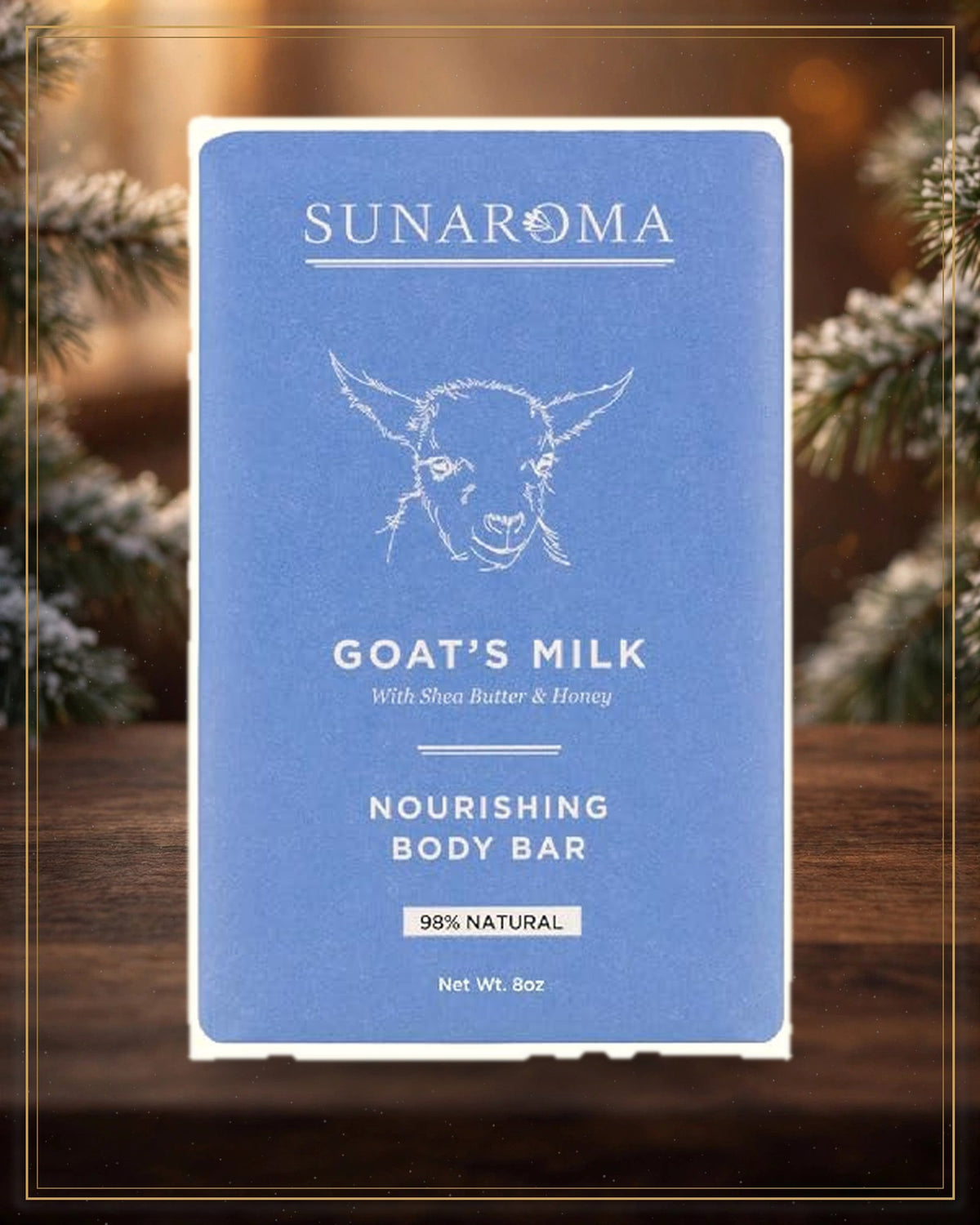 Winter-treated gallery frame — Sunaroma Conditioning Goat’s Milk Soap — 8 oz Bar