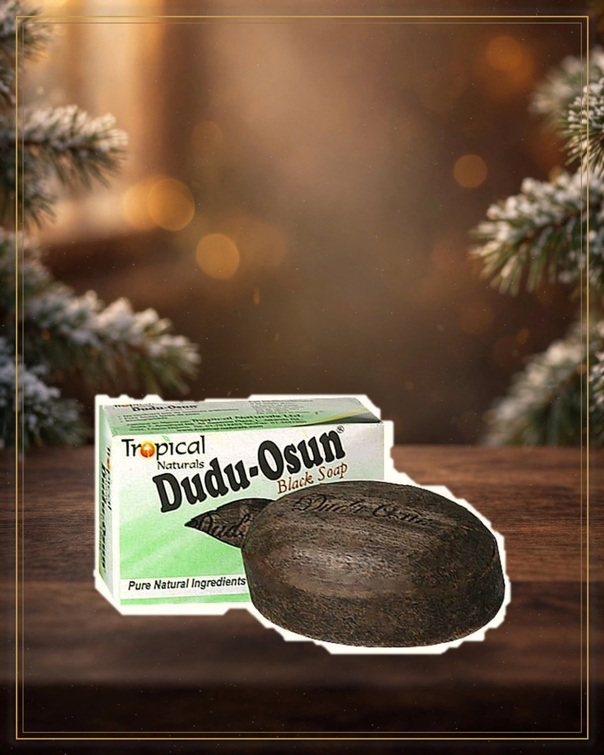 Winter-treated gallery frame — Dudu-Osun African Black Soap — Nigeria, 5¼ oz Bar