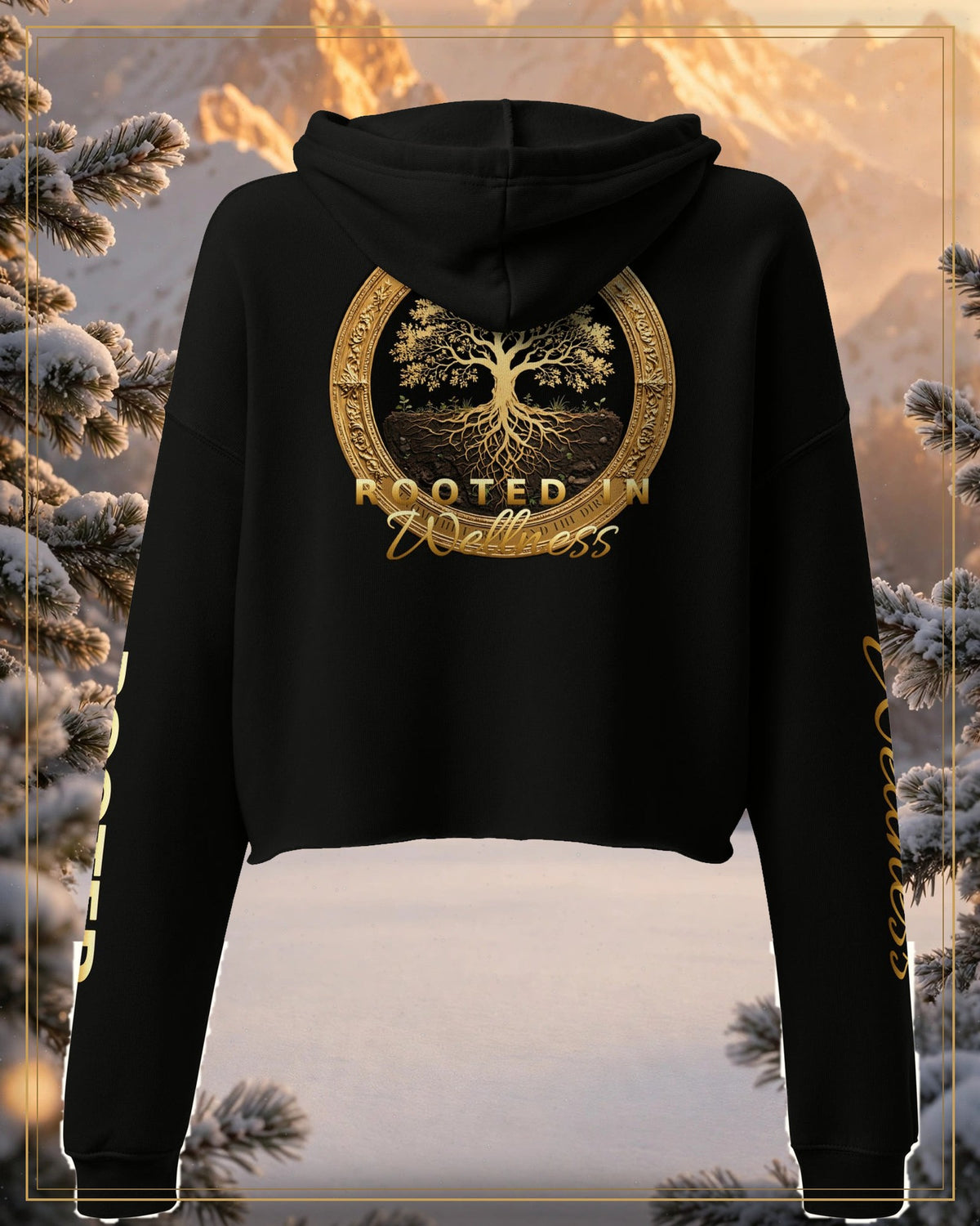 Winter-treated gallery frame — Rooted Goods — Women's Cropped Hoodie