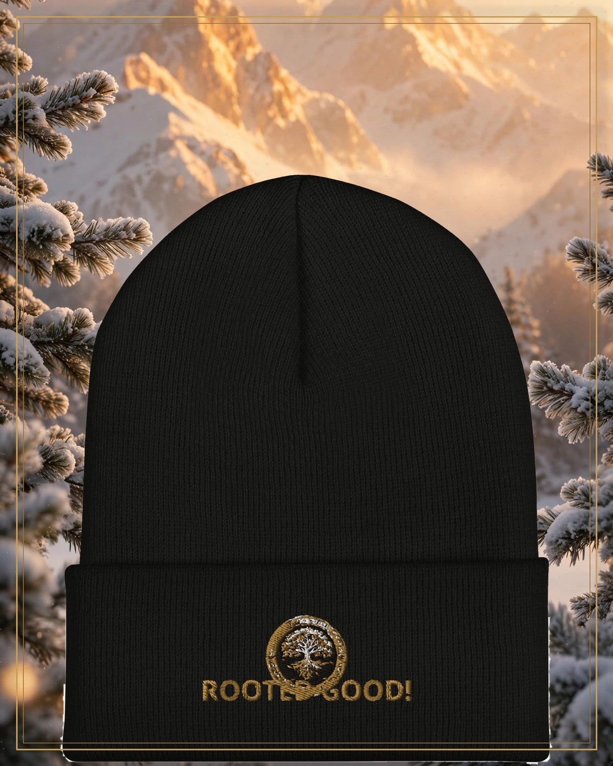 Winter-treated gallery frame — Rooted Goods Knit Beanie