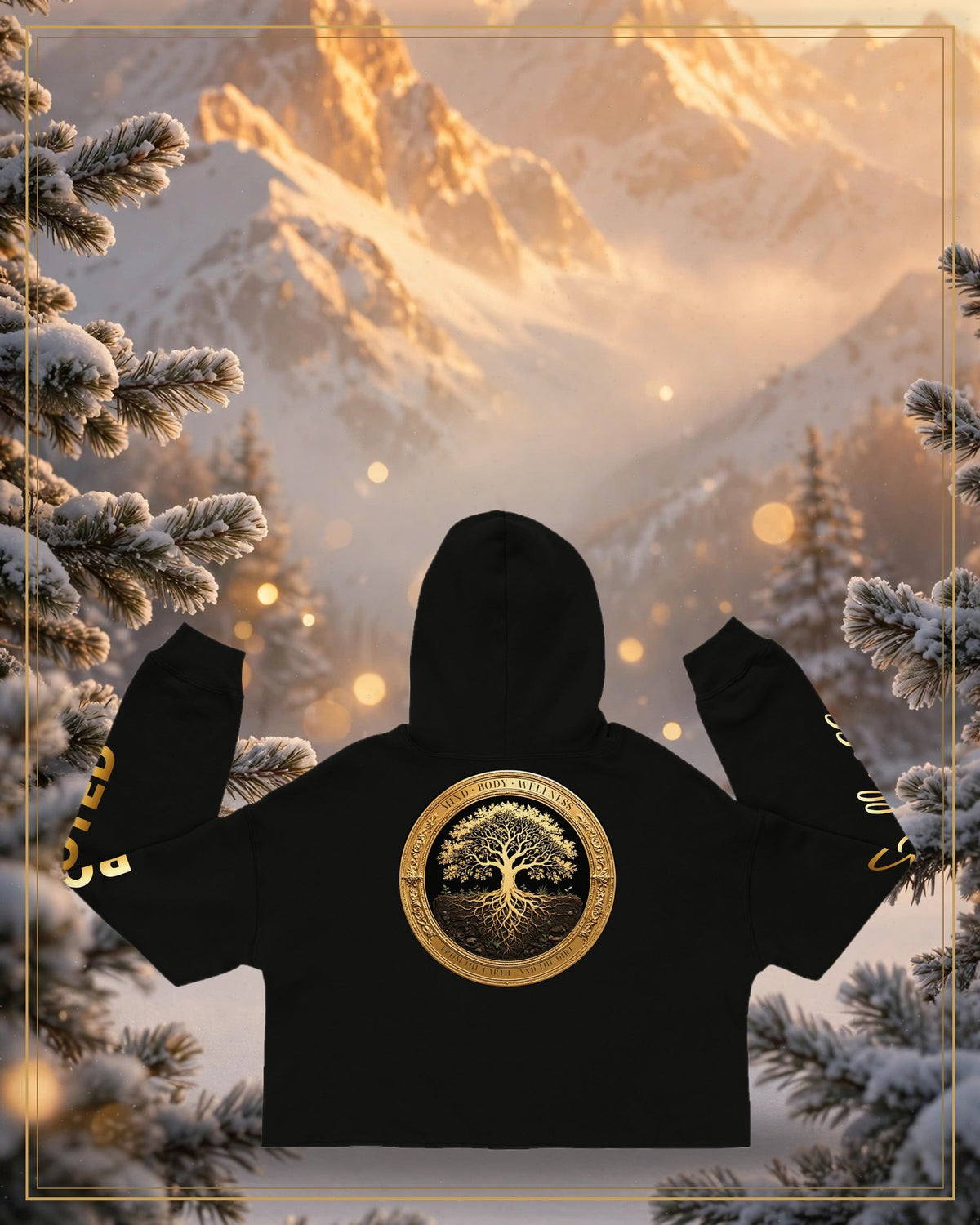 Winter-treated gallery frame — Rooted Goods — Women's Cropped Hoodie