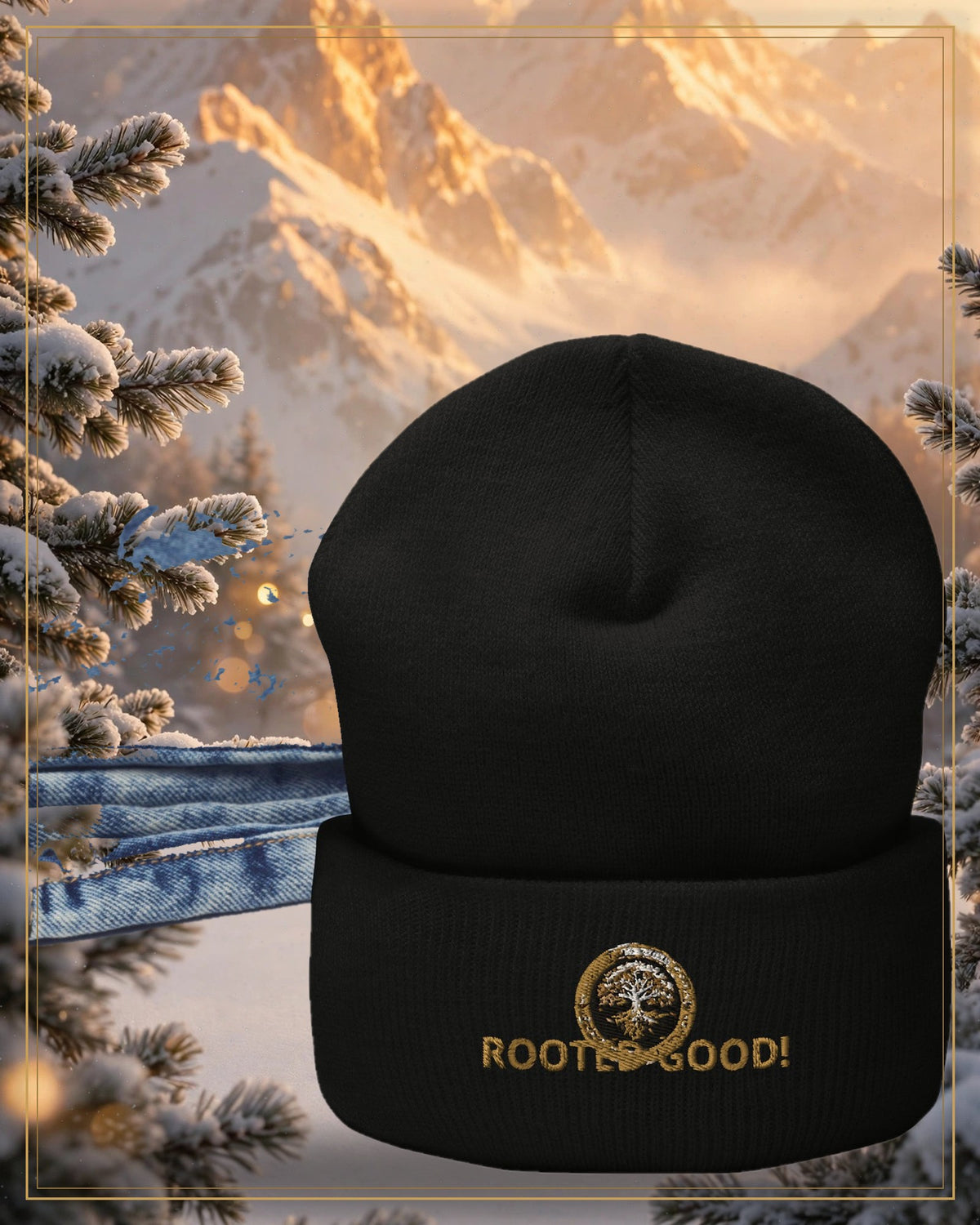 Winter-treated gallery frame — Rooted Goods Knit Beanie