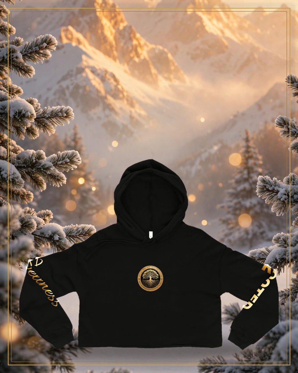 Winter-treated gallery frame — Rooted Goods — Women's Cropped Hoodie
