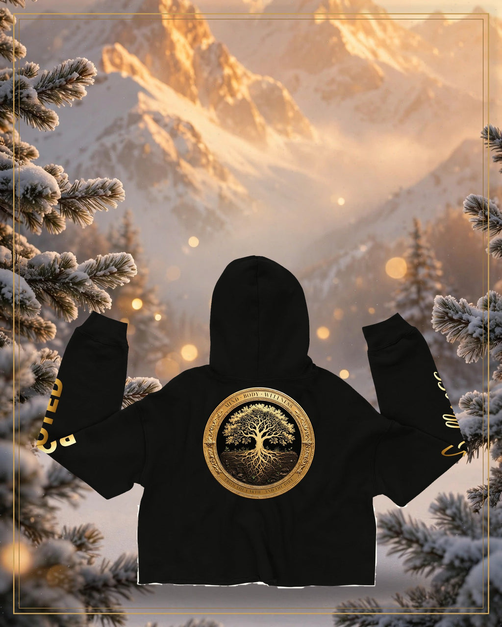 Winter-treated gallery frame — Rooted Goods — Women's Cropped Hoodie