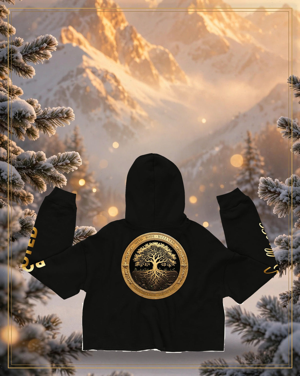 Winter-treated gallery frame — Rooted Goods — Women's Cropped Hoodie