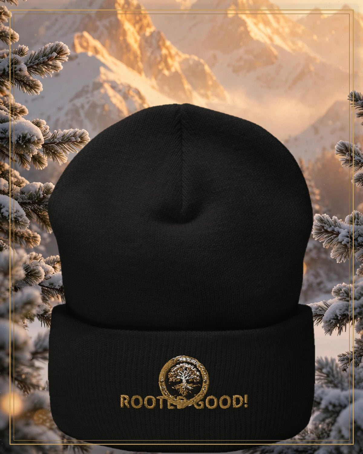 Winter-treated gallery frame — Rooted Goods Knit Beanie
