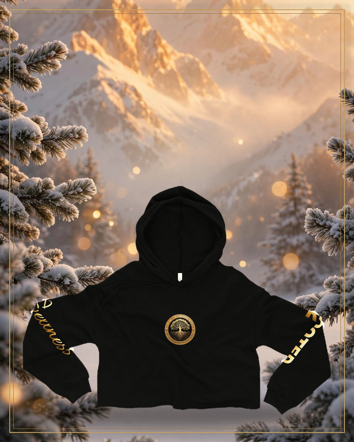 Winter-treated gallery frame — Rooted Goods — Women's Cropped Hoodie