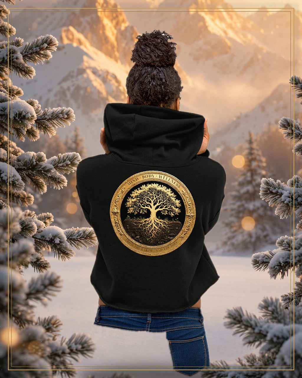 Winter-treated gallery frame — Rooted Goods — Women's Cropped Hoodie