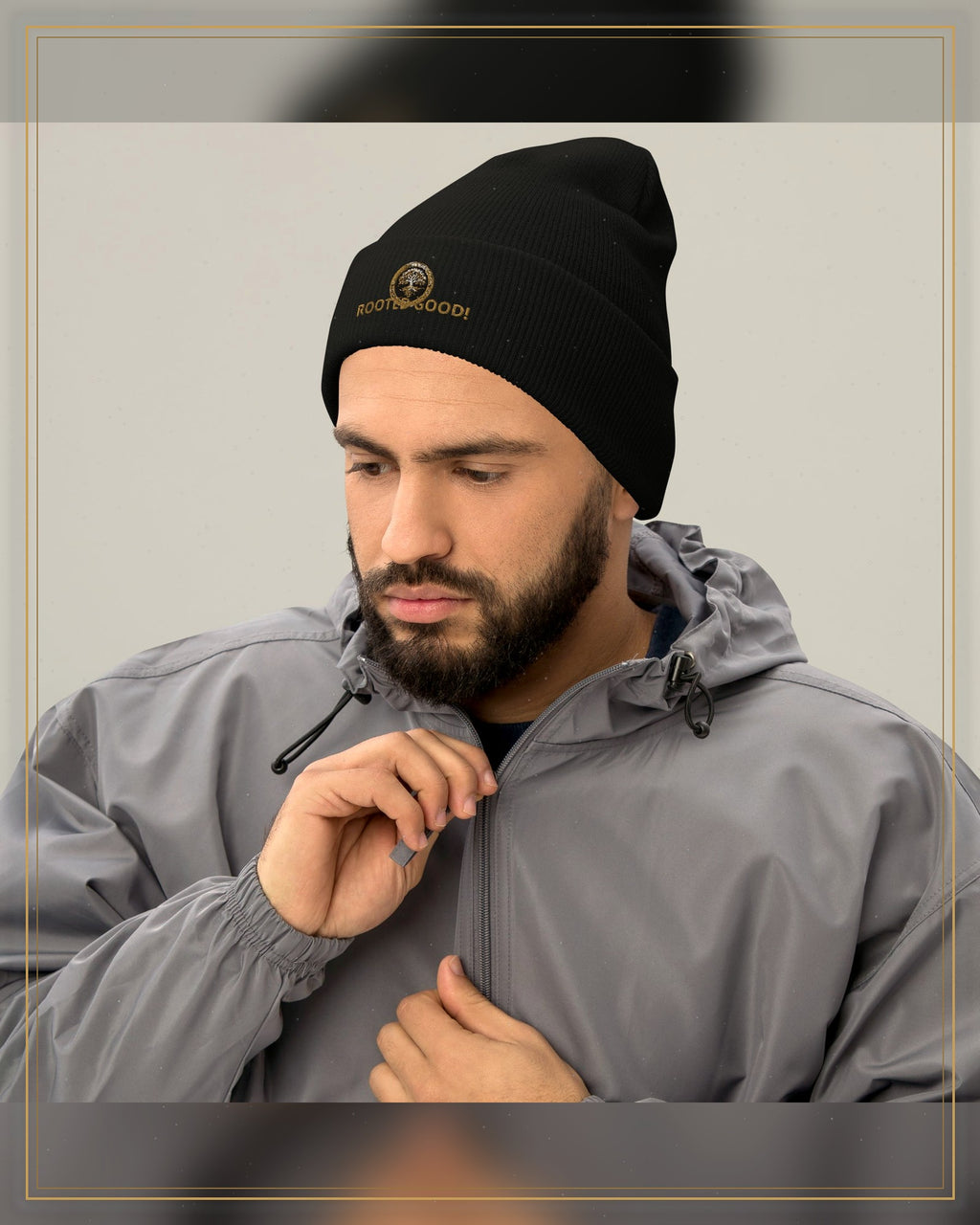 Winter-treated gallery frame — Rooted Goods Knit Beanie