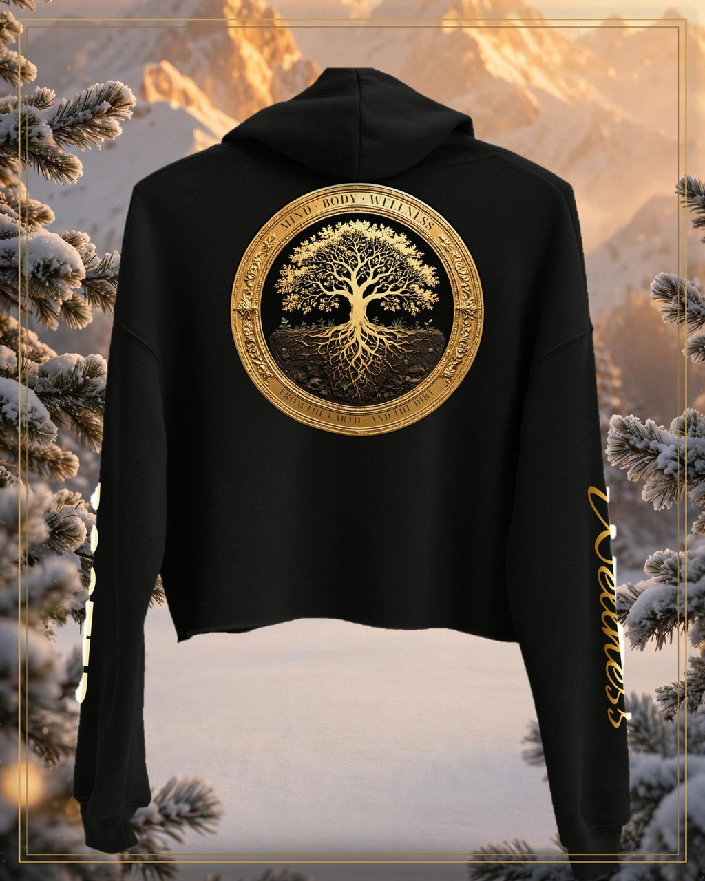 Winter-treated gallery frame — Rooted Goods — Women's Cropped Hoodie