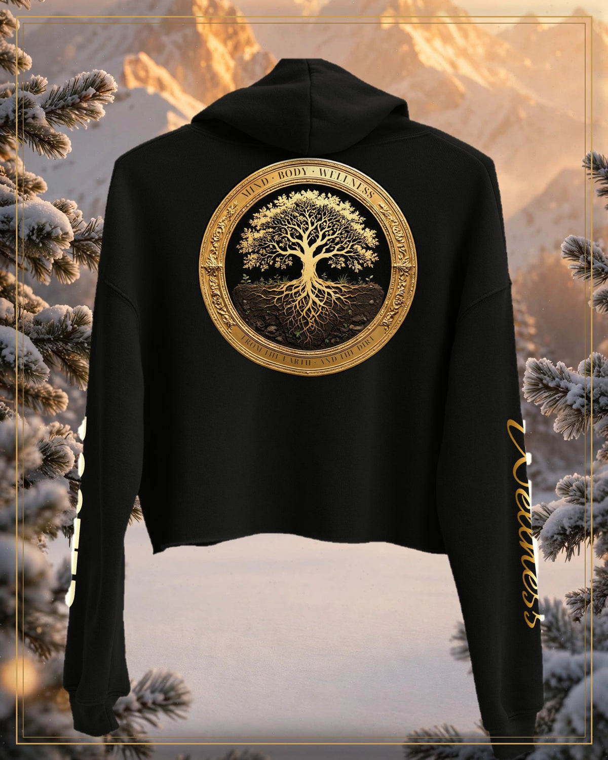 Winter-treated gallery frame — Rooted Goods — Women's Cropped Hoodie