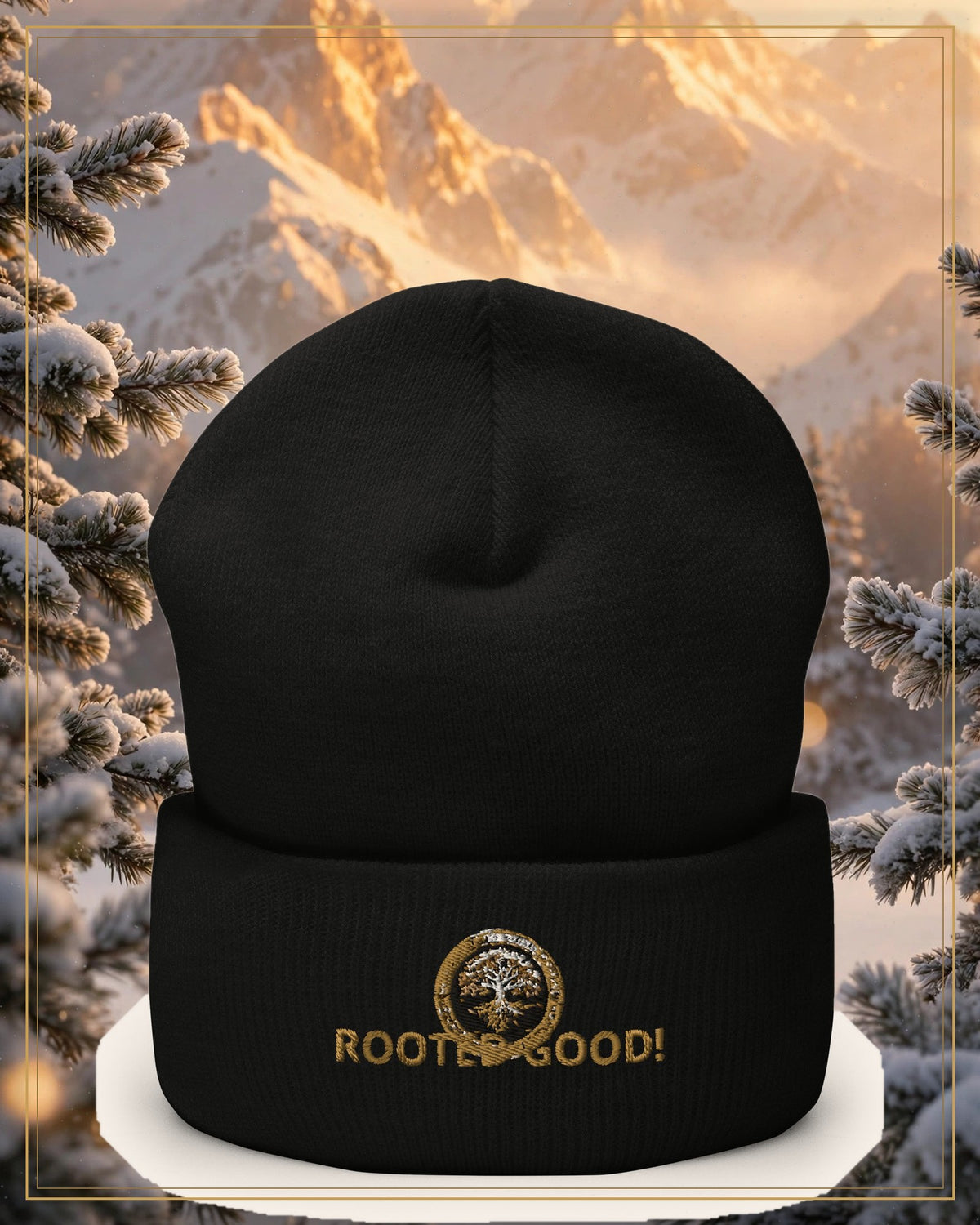 Winter-treated gallery frame — Rooted Goods Knit Beanie