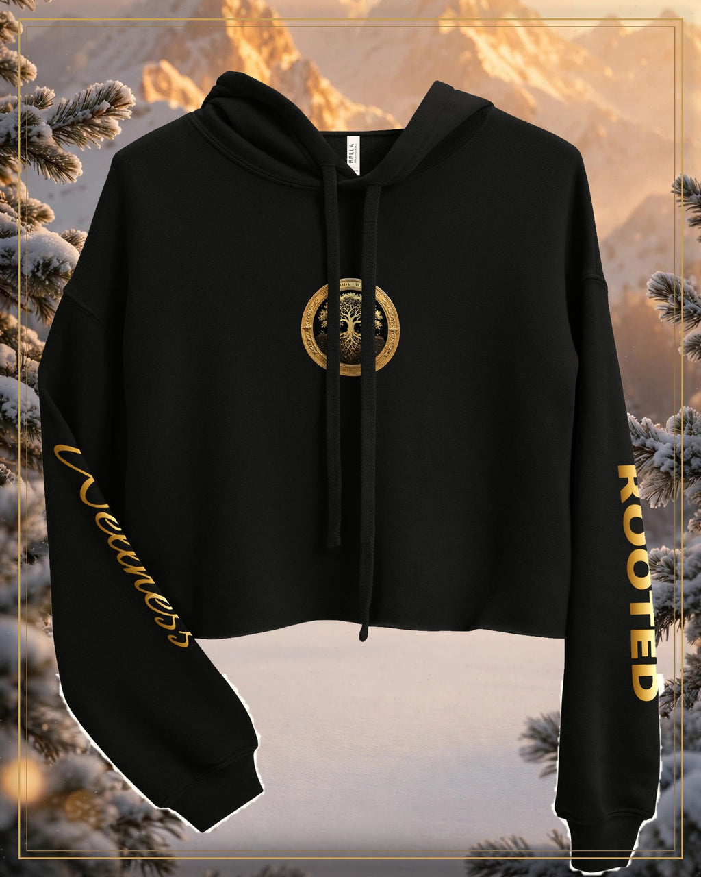 Winter-treated gallery frame — Rooted Goods — Women's Cropped Hoodie