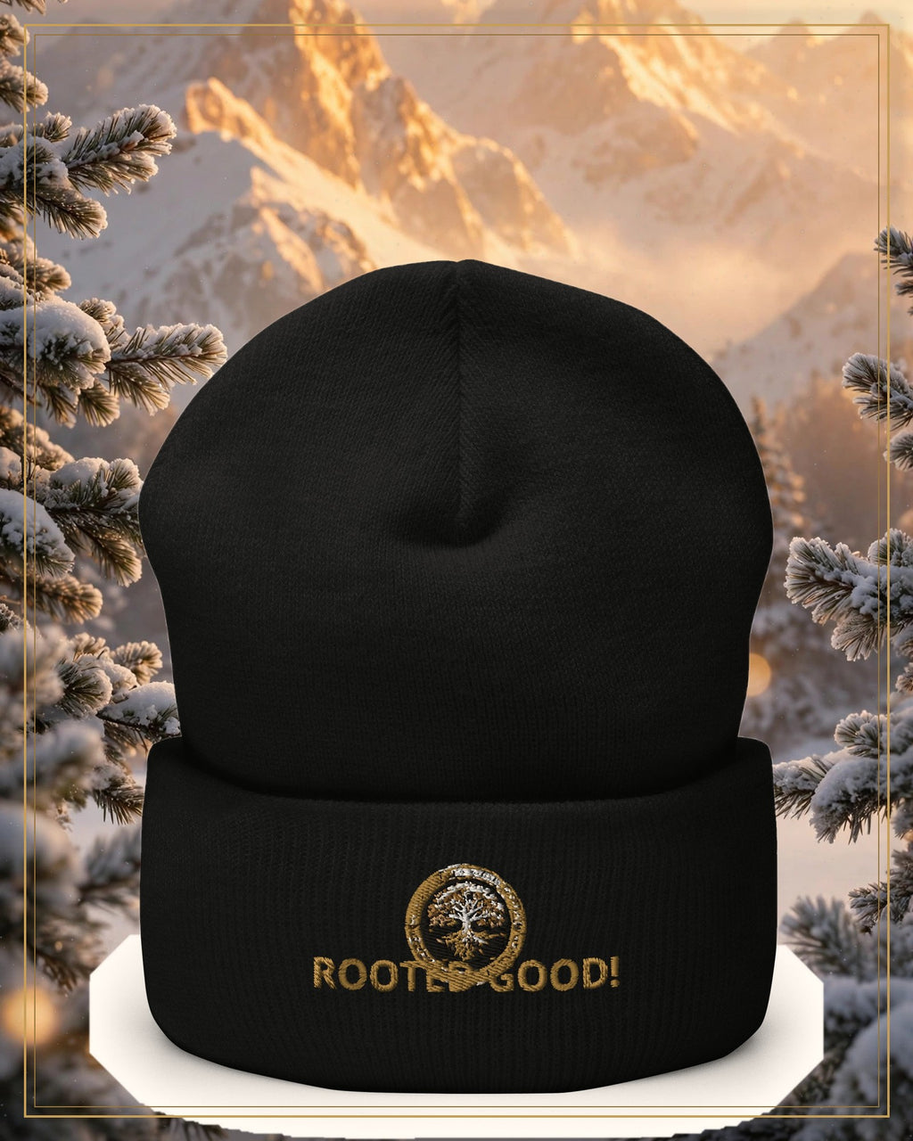 Winter-treated gallery frame — Rooted Goods Knit Beanie