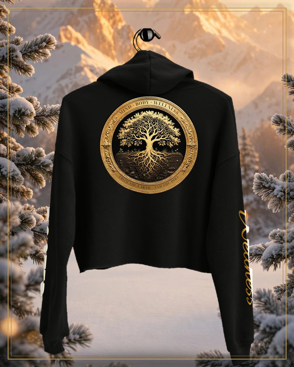 Winter-treated gallery frame — Rooted Goods — Women's Cropped Hoodie