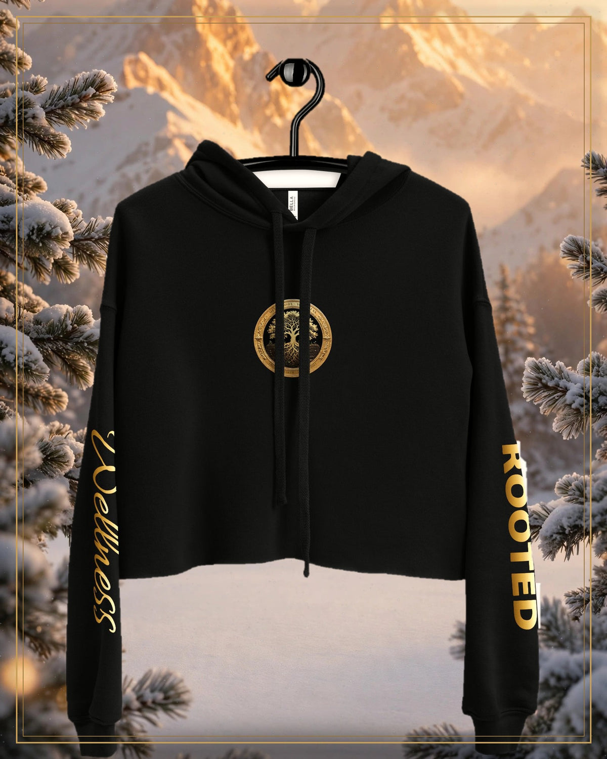 Winter-treated gallery frame — Rooted Goods — Women's Cropped Hoodie
