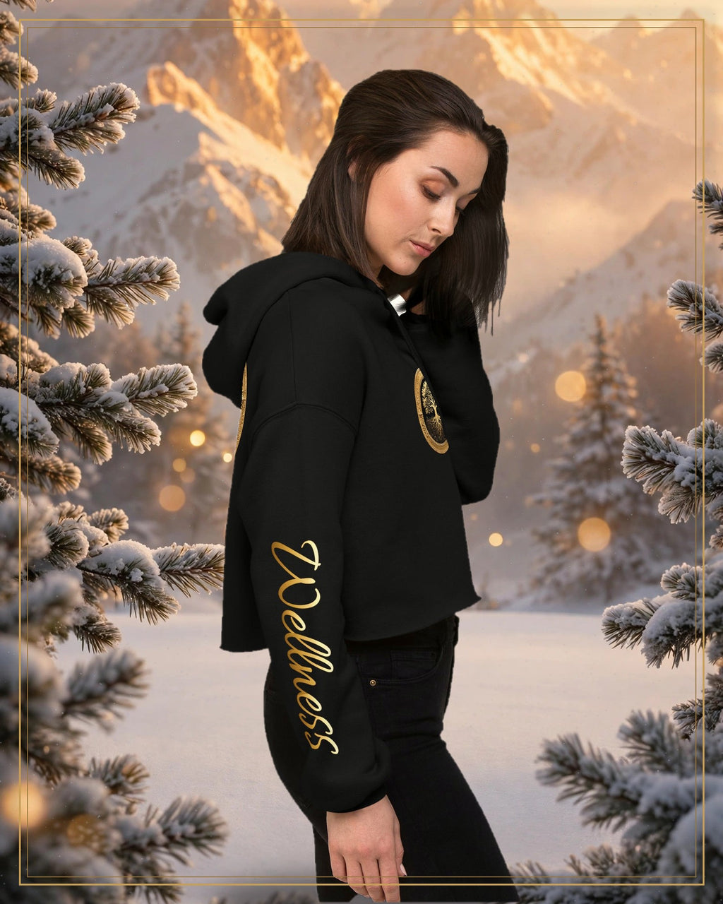 Winter-treated gallery frame — Rooted Goods — Women's Cropped Hoodie