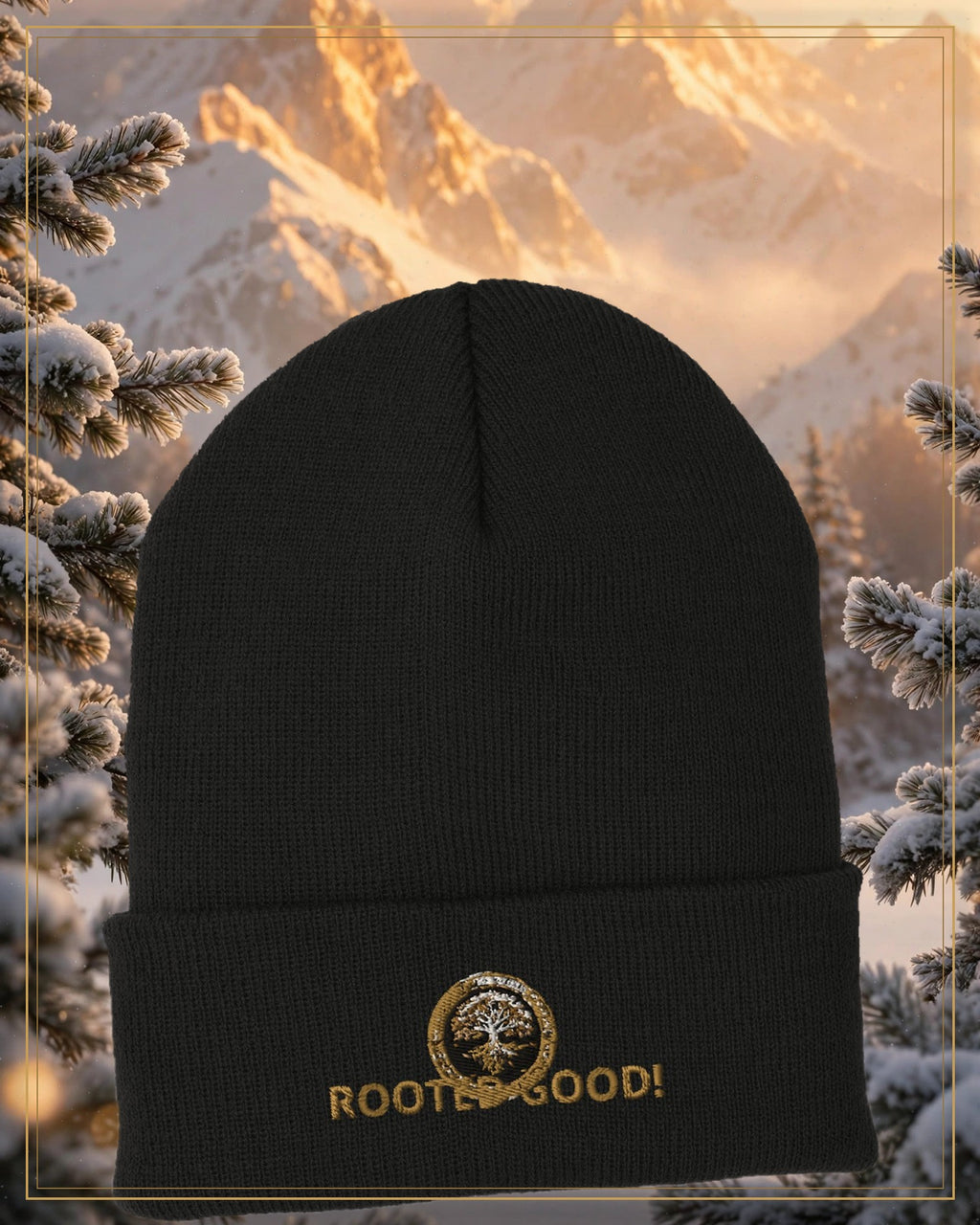 Winter-treated gallery frame — Rooted Goods Knit Beanie