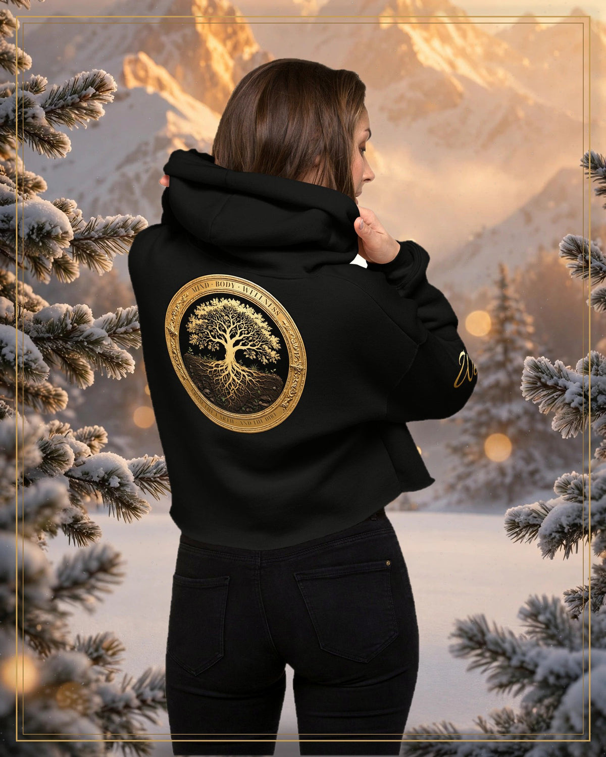 Winter-treated gallery frame — Rooted Goods — Women's Cropped Hoodie