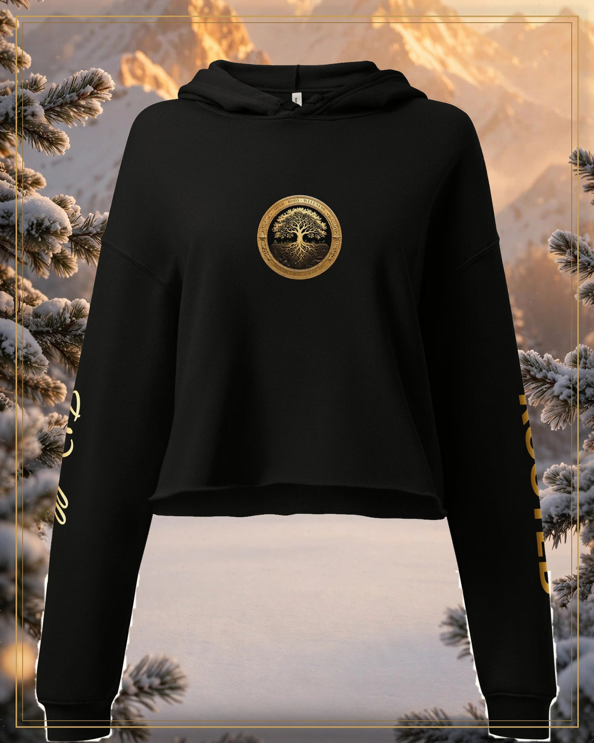 Winter-treated gallery frame — Rooted Goods — Women's Cropped Hoodie