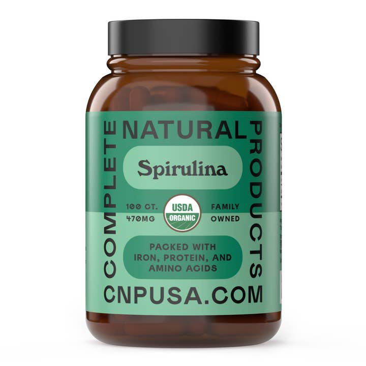 Complete Natural Products Organic Spirulina Capsules bottle