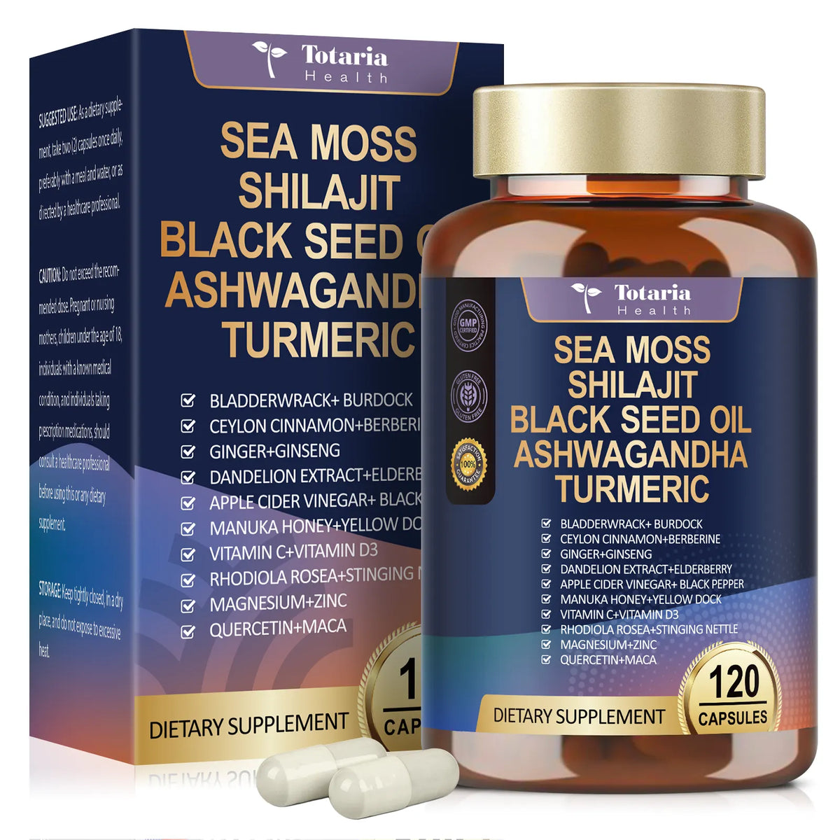 Totaria 25-in-1 Sea Moss capsules bottle
