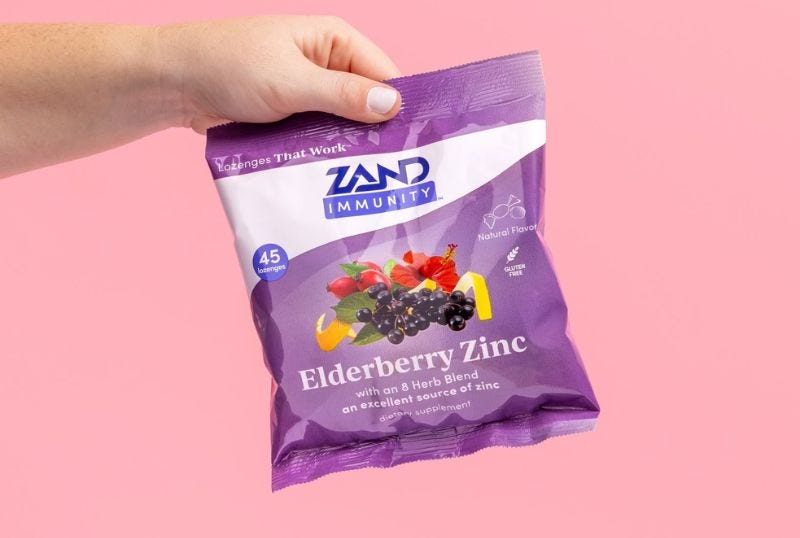 Zand Elderberry Zinc Herbalozenges package