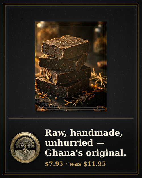 Rooted Goods Co. — Authentic African Black Soap — Ghana, 6 oz Bar