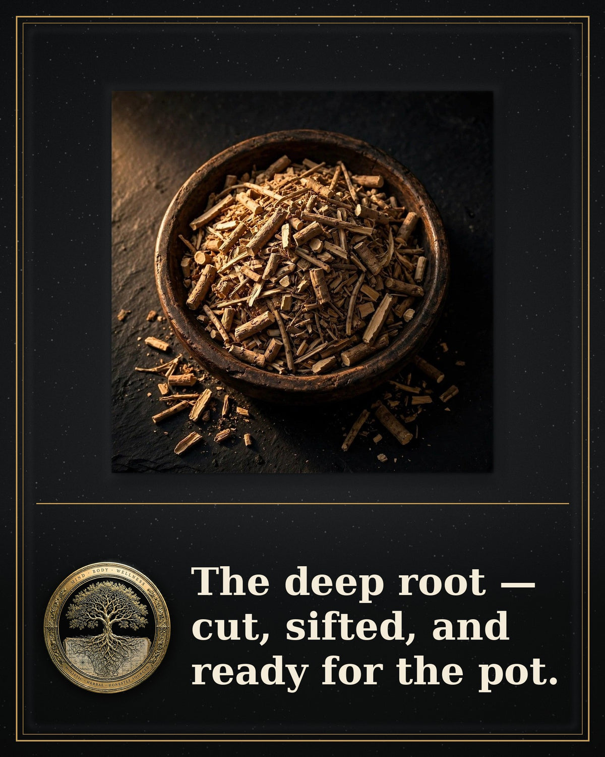 Rooted Goods Co. — Burdock Root — Organic, Cut & Sifted, 4 oz