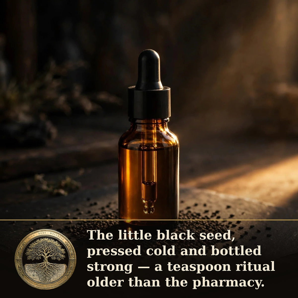 Black Seed Oil — Cold-Pressed, 4 oz — Rooted Goods Co. advertisement