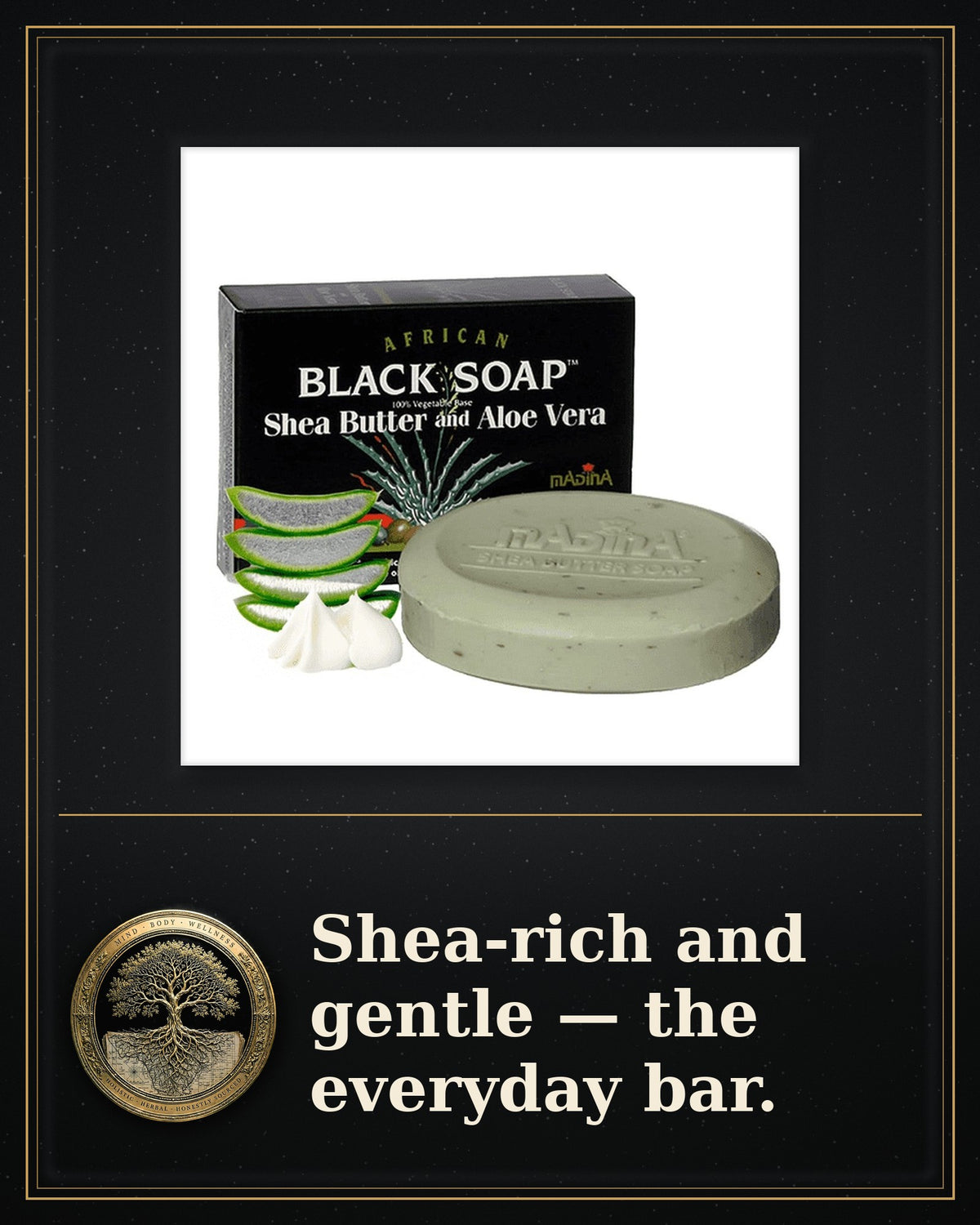 Rooted Goods Co. — Madina Shea Butter & Aloe Vera Soap — 3½ oz Bar