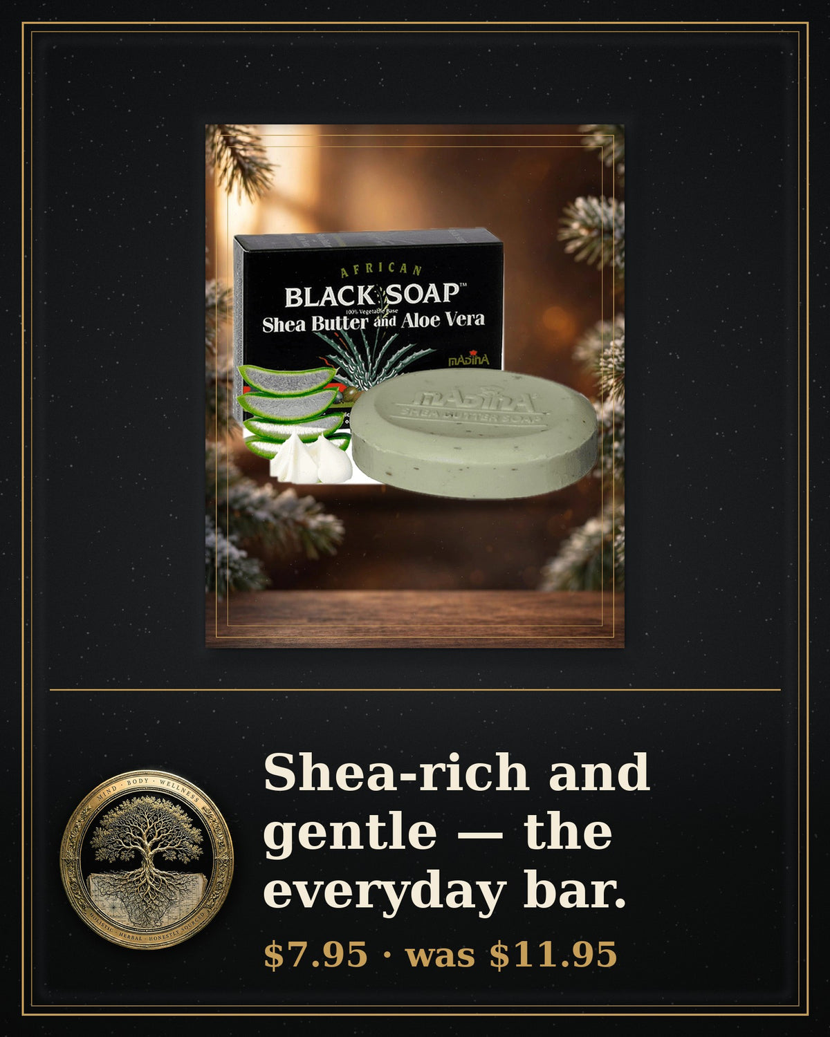 Rooted Goods Co. — Madina Shea Butter & Aloe Vera Soap — 3½ oz Bar