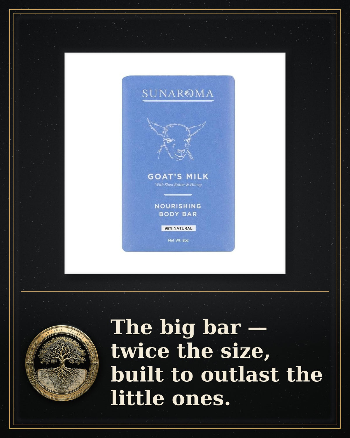 Rooted Goods Co. — Sunaroma Conditioning Goat’s Milk Soap — 8 oz Bar