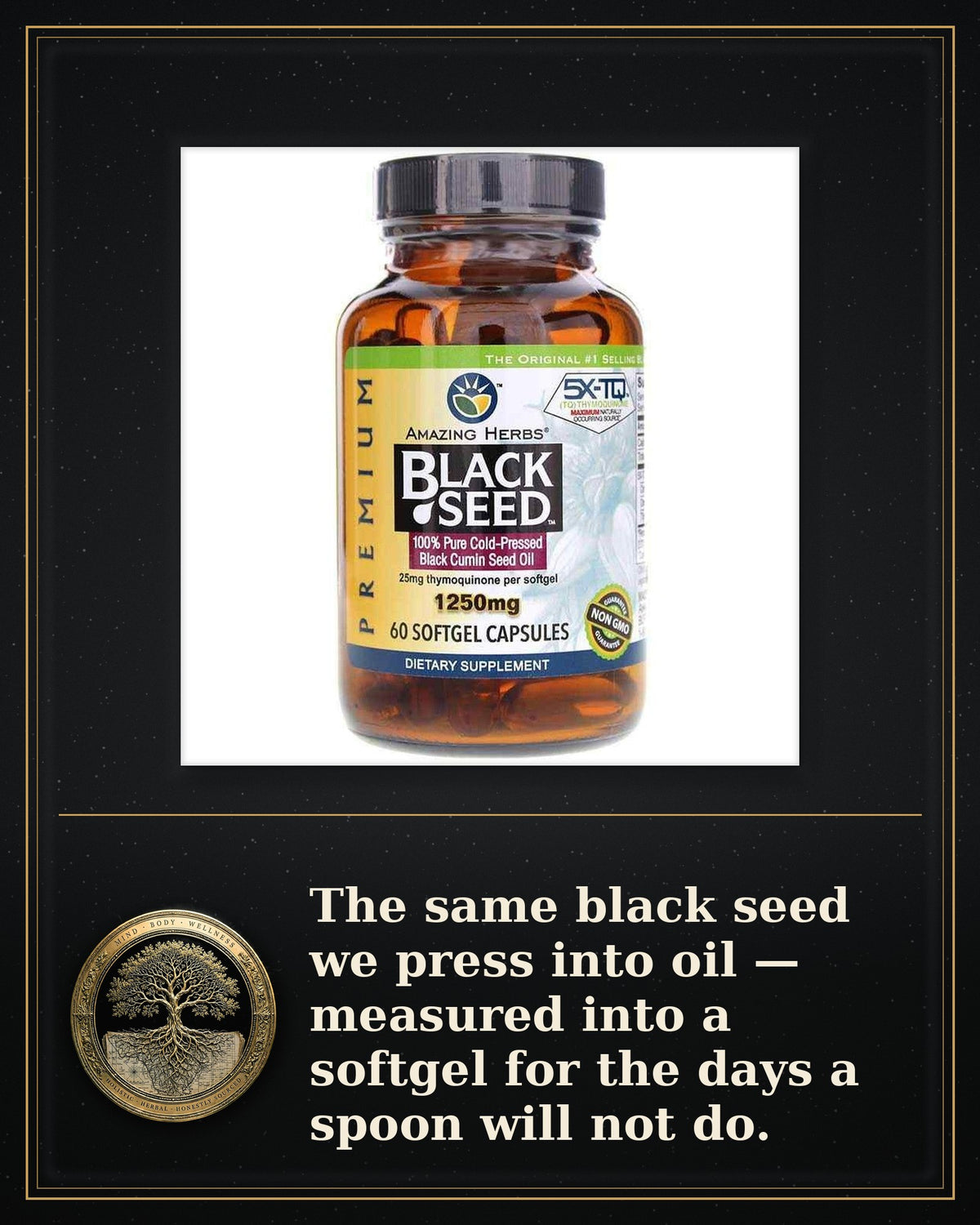 Rooted Goods Co. — Black Seed Oil Softgels — Cold-Pressed, 60 Softgels