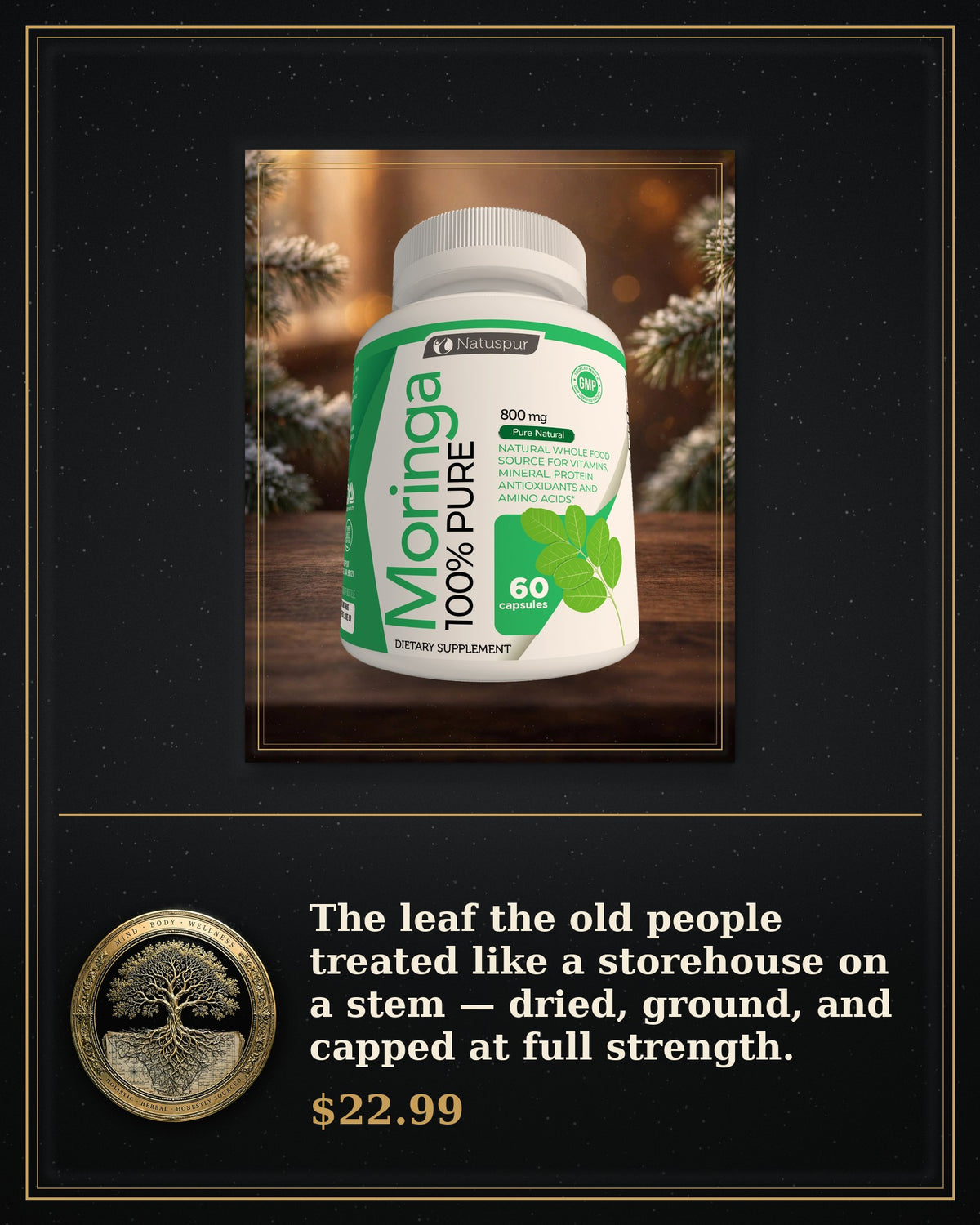 Rooted Goods Co. — Moringa Capsules — Organic Leaf, 800 mg