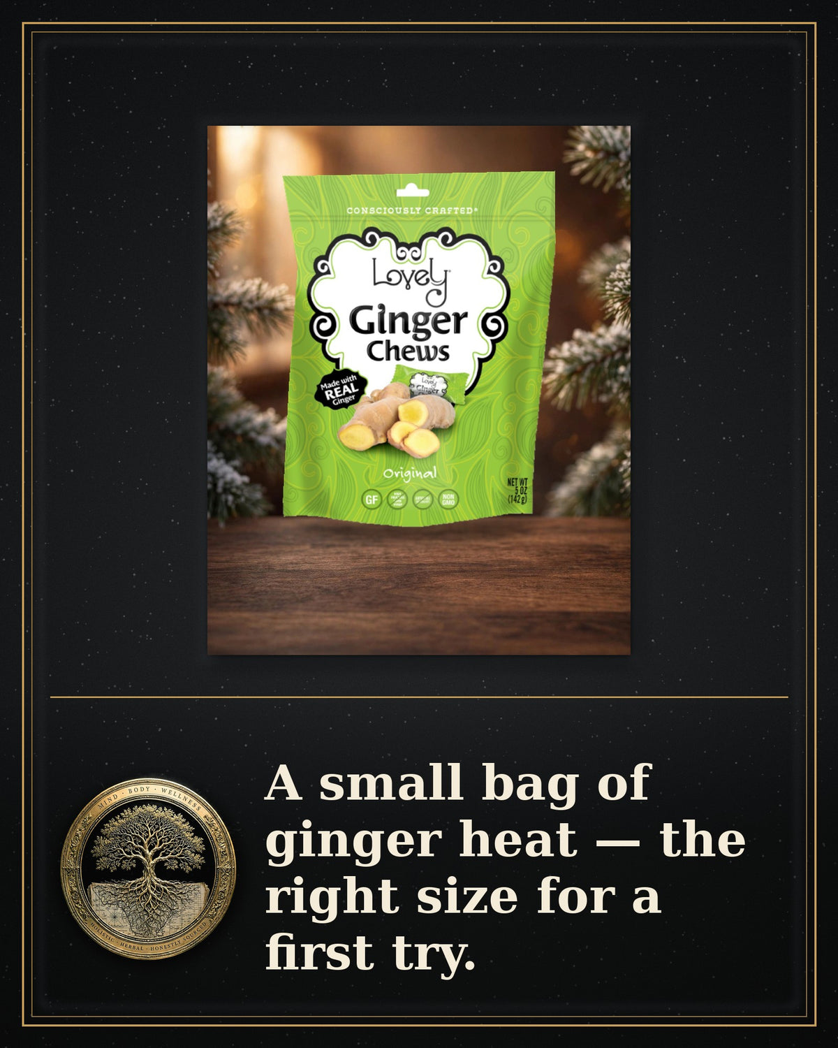 Rooted Goods Co. — Ginger Chews — Single Bag, 1.8 oz