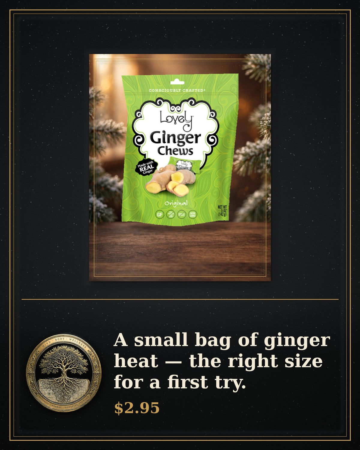 Rooted Goods Co. — Ginger Chews — Single Bag, 1.8 oz