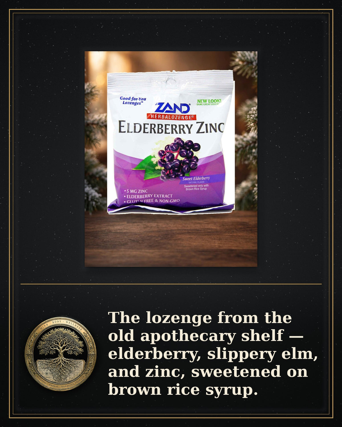 Rooted Goods Co. — Elderberry Zinc Herbalozenges — 18 Lozenges