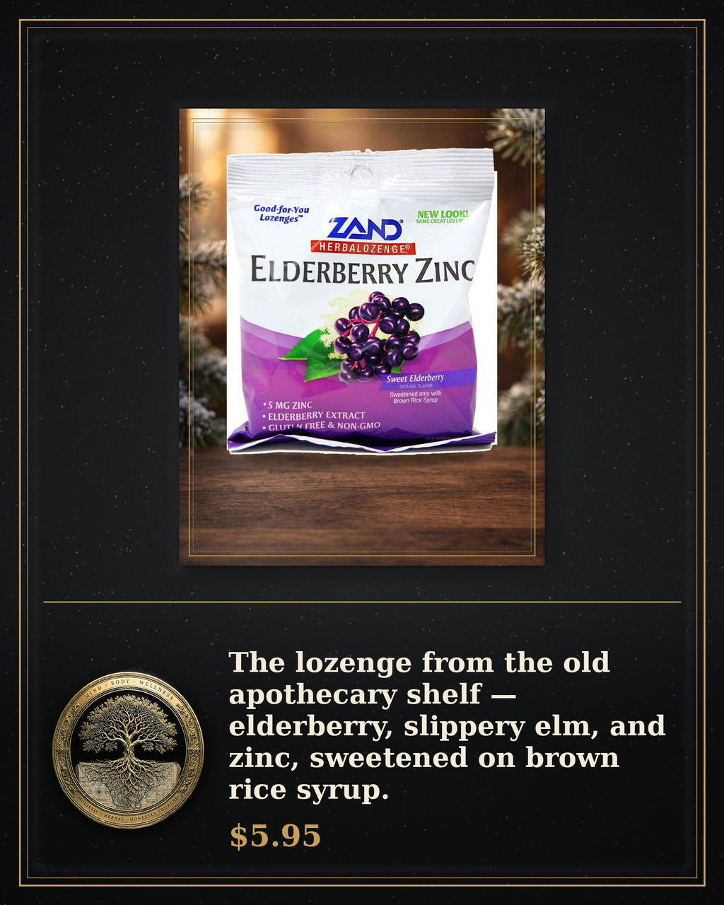 Rooted Goods Co. — Elderberry Zinc Herbalozenges — 18 Lozenges