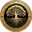 Rooted Goods Co. earth emblem — tree roots in earth, MIND BODY WELLNESS / FROM THE EARTH AND THE DIRT
