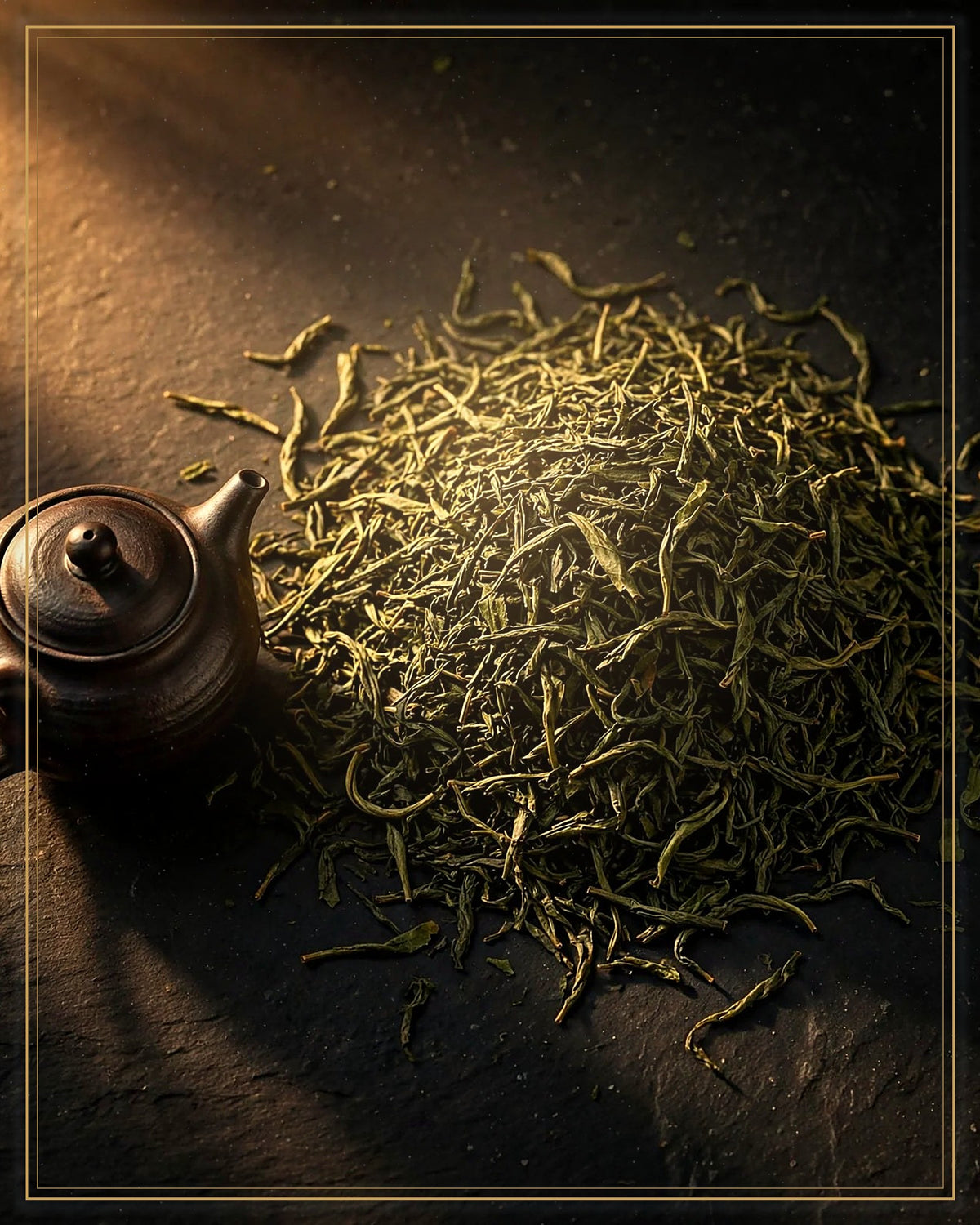 Organic Sencha Green Tea — winter-dressed full frame